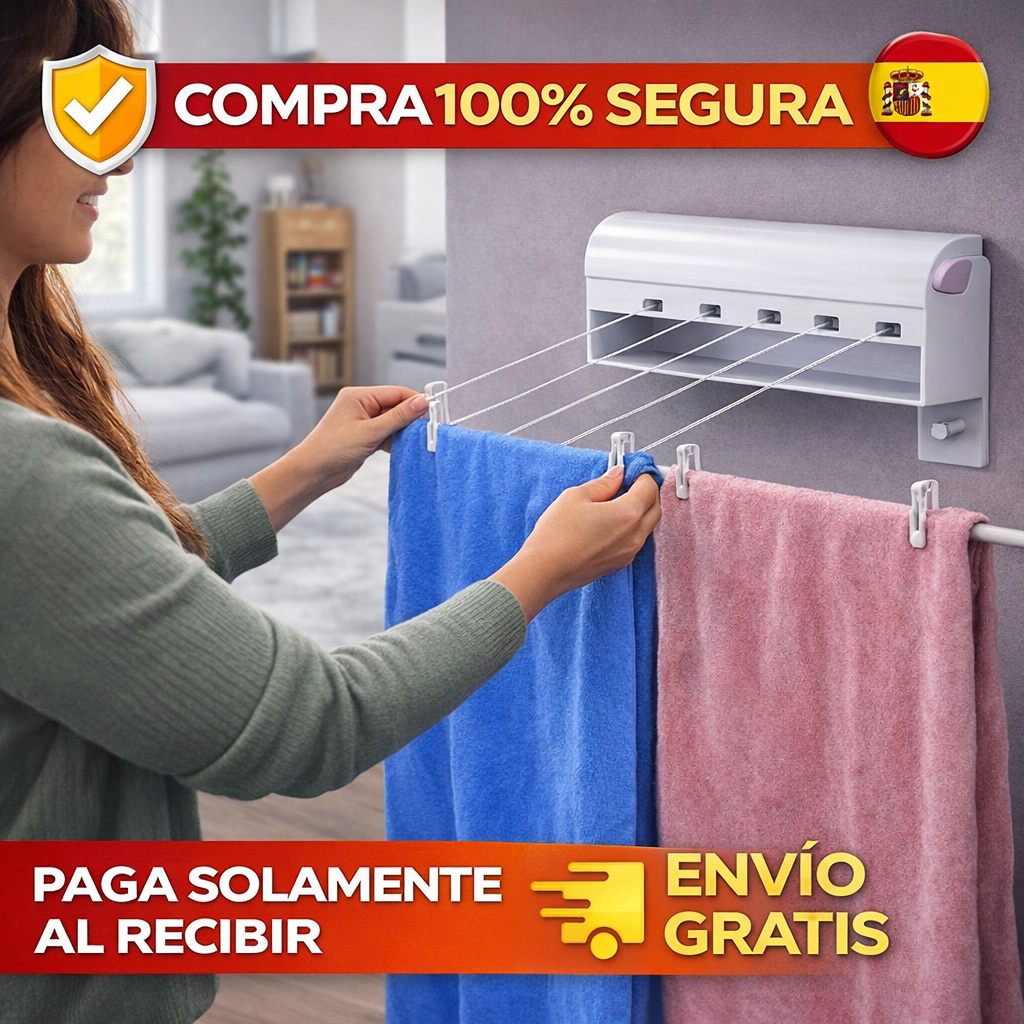 Tendedero retráctil plegable pared
