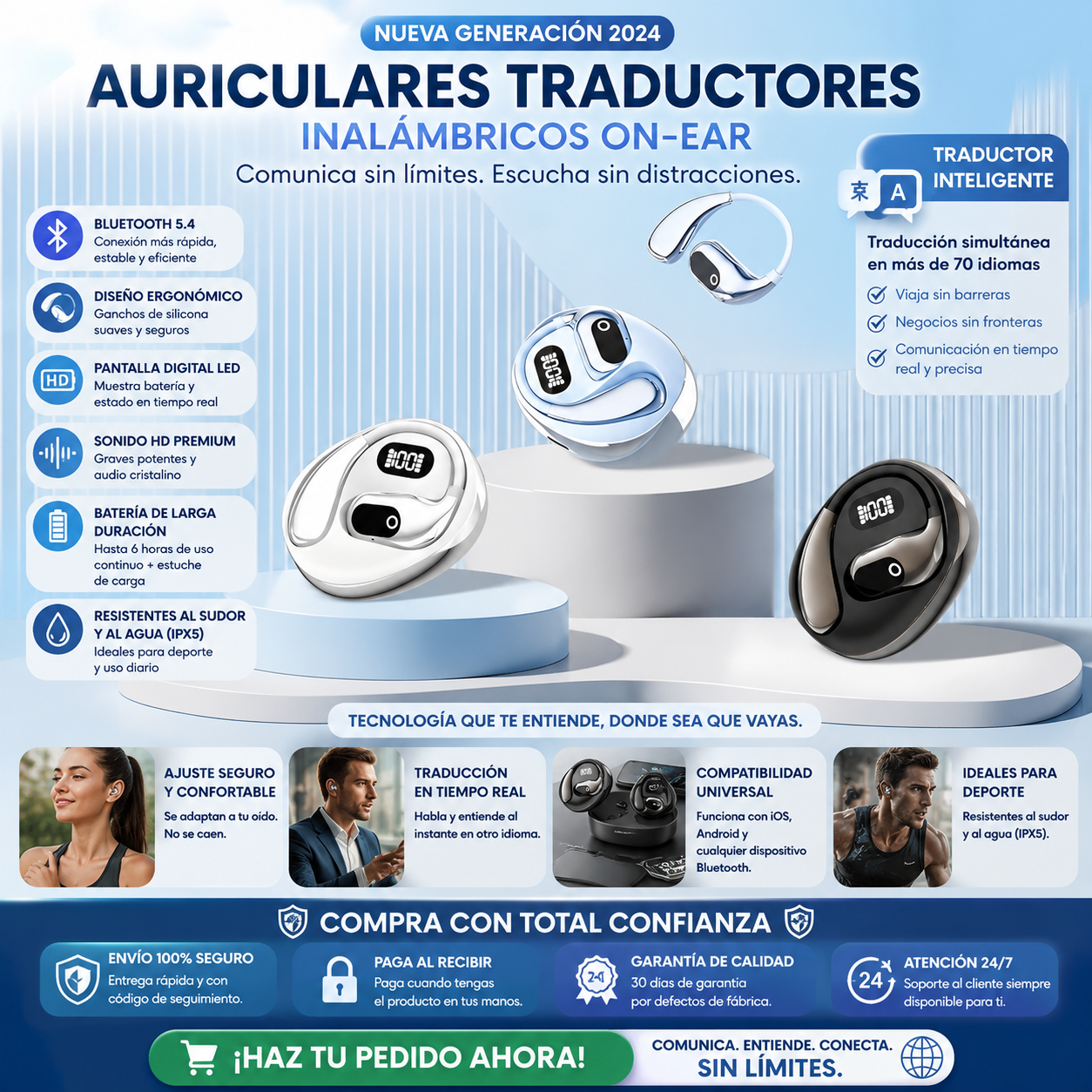 Auriculares traductor IA