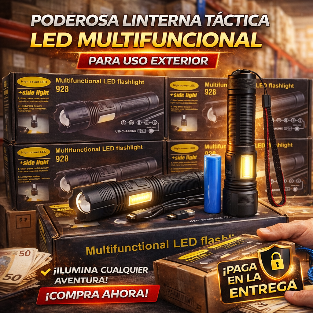 Linterna alta potencia impermeable con zoom