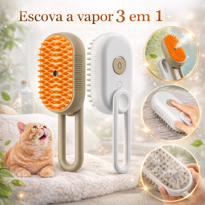 Cepillo de Vapor 3 en 1 para Mascotas