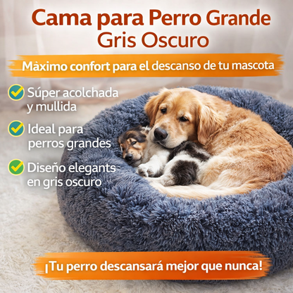 Cama para perro grande gris oscuro 90 cm