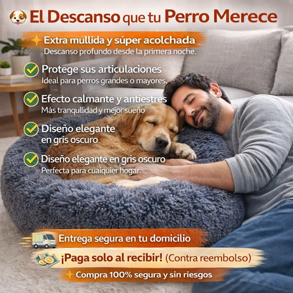 Cama para perro grande gris oscuro 90 cm