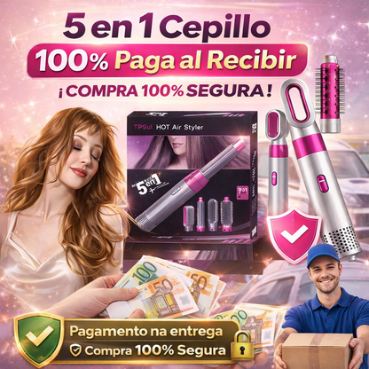Cepillo de Aire Caliente 5 en 1 – Seca, Alisa