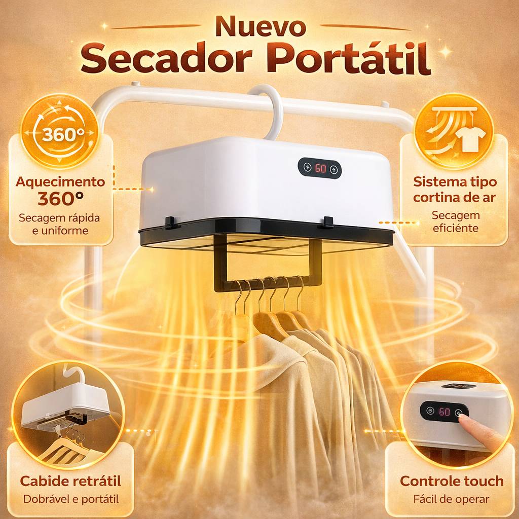 Secador de Ropa Portátil – Secado Rápido y Eficiente