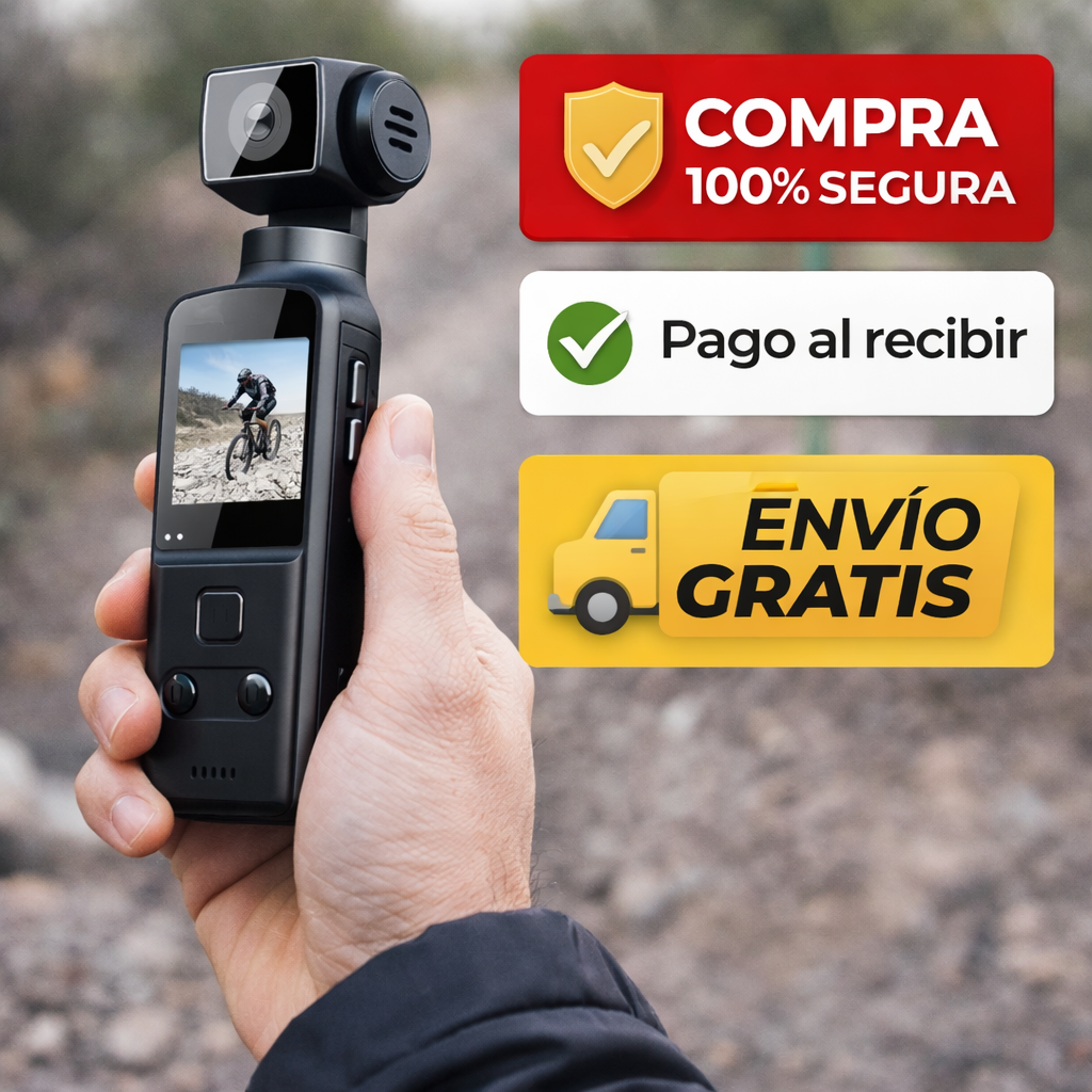Cámara Digital de Bolsillo 4K – Rotación 270°, WiFi, Estabilización y Grabación en Movimiento