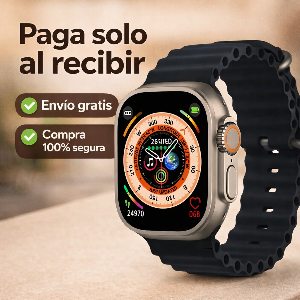 Smartwatch Ultra Pro con 2 correas ( negro + blanco )