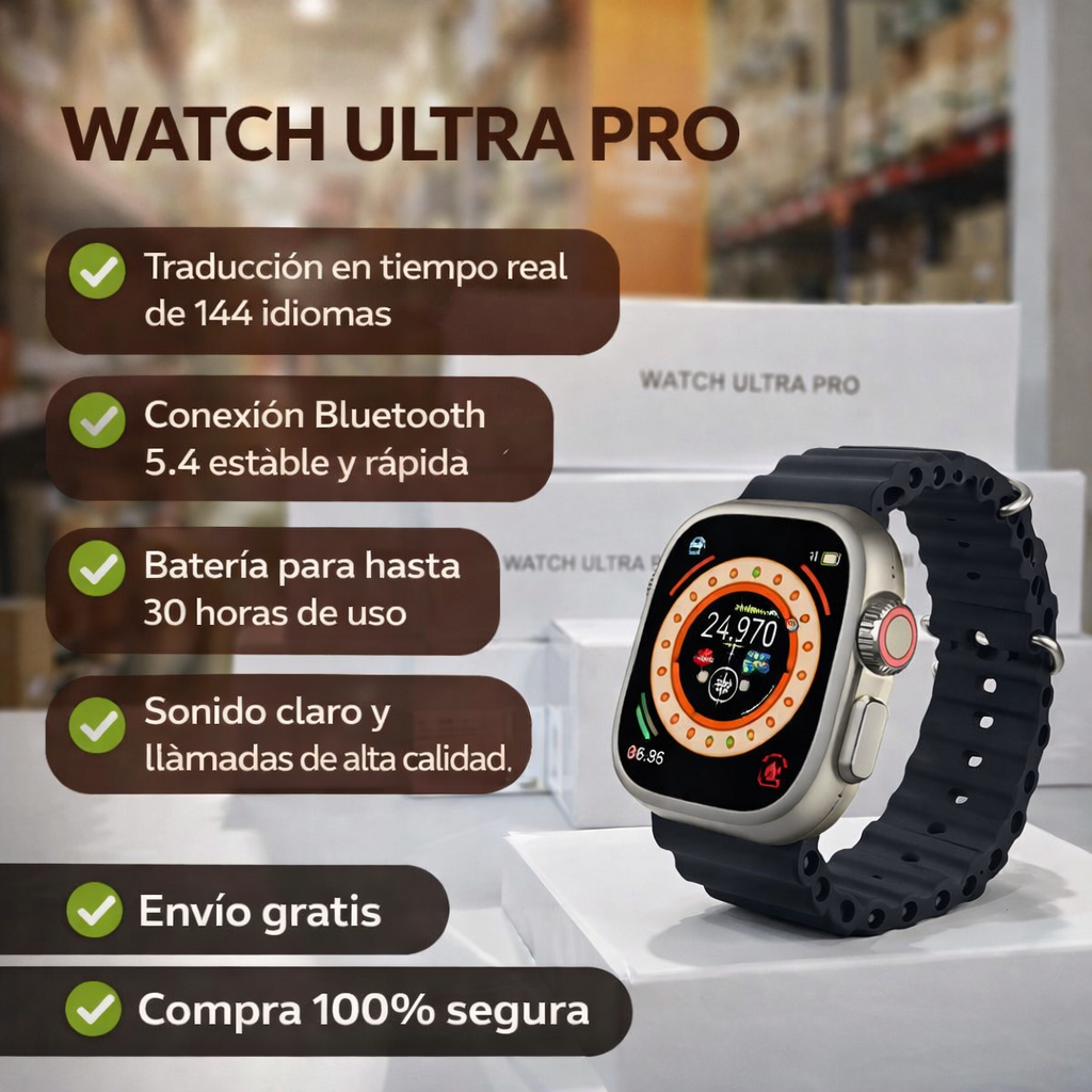 Smartwatch Ultra Pro con 2 correas ( negro + blanco )
