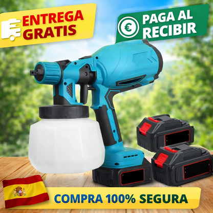Pistola de Pintura Eléctrica Inalámbrica con 2 Baterías – Resultados Profesionales en Casa