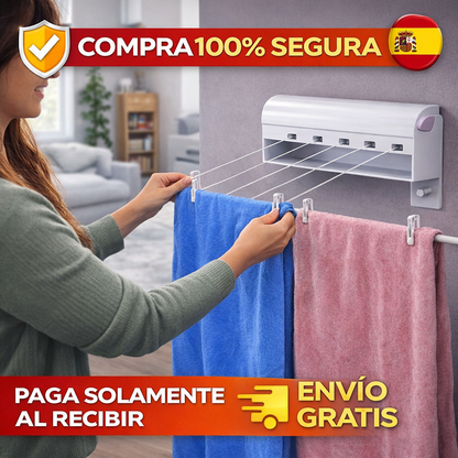Tendedero retráctil plegable pared