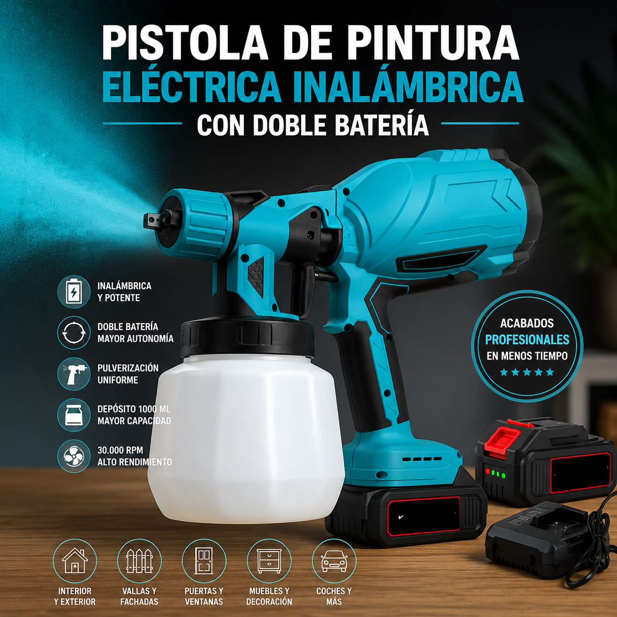 Pistola de Pintura Inalámbrica