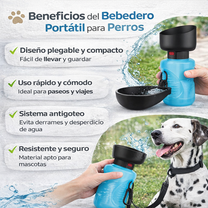 Botella de Agua Plegable para Mascotas – Hidratación práctica en cualquier lugar