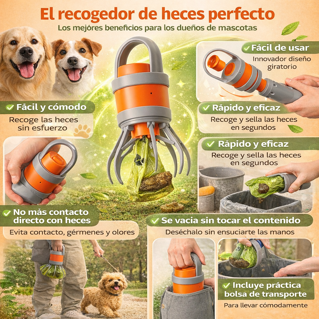 Recogedor portátil para excrementos de mascotas